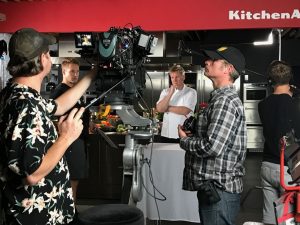 Filming at KitchenAid experience store in London